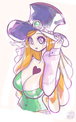 Rule 34 | 1girl, fiona flawiese, goggles, goggles on headwear, hat, highres, looking at viewer, monster girl, simple background, smile, stitches, syuji takeya, top hat, yasuraka monsters