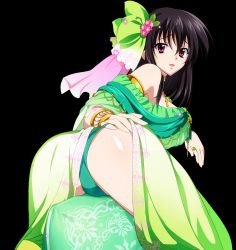 Rule 34 | 10s, 1girl, ass, back, black hair, breasts, high school dxd, highres, jewelry, large breasts, long hair, purple eyes, raynare, ring, smile, solo