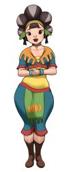 Rule 34 | 1girl, black choker, blue skirt, blunt bangs, blush, boots, bracelet, breasts, brown eyes, brown footwear, brown hair, choker, collarbone, female focus, full body, hairband, hands up, happy, highres, jewelry, kina (zelda), layered shirt, looking at viewer, matching hair/eyes, multicolored hair, multicolored shirt, nikcesco, nintendo, open mouth, orange hairband, own hands together, pelvic curtain, short sleeves, sidelocks, simple background, skirt, small breasts, smile, solo, standing, teeth, the legend of zelda, the legend of zelda: skyward sword, transparent background, two-tone hair, wide hips