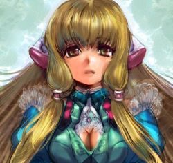Rule 34 | 00s, 1girl, blonde hair, bow (bhp), breasts, chii, chobits, cleavage, long hair, medium breasts, robot ears, solo