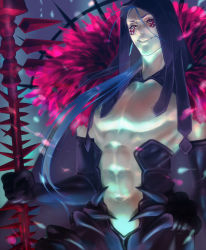 Rule 34 | 1boy, abs, blue hair, cu chulainn (fate), cu chulainn (fate) (all), cu chulainn (fate/stay night), cu chulainn alter (fate), cu chulainn alter (fate/grand order), cu chulainn alter (third ascension) (fate), earrings, elbow gloves, fate/grand order, fate (series), gloves, grin, jewelry, lancer, long hair, looking at viewer, male focus, muscular, navel, red eyes, smile, solo, tawapo
