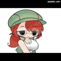 Rule 34 | 1girl, animated, animated gif, breasts, dot nose, eyes visible through hair, fio germi, large breasts, leaning forward, looking at viewer, metal slug, seiro, shiny clothes, shiny skin, sidelocks, skindentation, solo, standing