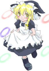 Rule 34 | 1girl, blonde hair, female focus, full body, hat, kirisame marisa, shaomin, solo, touhou, white background, witch, witch hat
