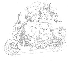 Rule 34 | absurdres, gaian mk2, greyscale, highres, md5 mismatch, monochrome, motor vehicle, motorcycle, original, resolution mismatch, self-upload, solo, source smaller