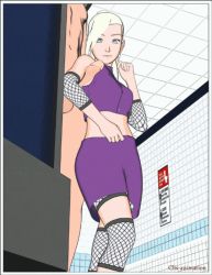 Rule 34 | 1boy, 1girl, 20s, 3d, animated, animated gif, apron skirt, armpit sex, artist name, bathroom, blonde hair, blouse, breasts, cel shading, clis-animation, clothed female nude male, elbow pads, erection, fishnets, green eyes, head out of frame, hetero, indoors, knee pads, long hair, looking at penis, looping animation, medium breasts, midriff, naruto, naruto (series), naruto shippuuden, nude, penis, purple shirt, purple skirt, resized, rubbing, shirt, sign, skirt, sleeveless, sleeveless shirt, solo focus, standing, staring, testicles, tile wall, tiles, ugoira, uncensored, upscaled, yamanaka ino