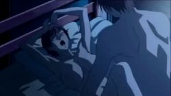 Rule 34 | 00s, 1boy, 1girl, animated, animated gif, bed, bouncing breasts, breasts, gantz, hetero, kishimoto kei, kurono kei, large breasts, lowres, missionary, nude, sex, thighs, vaginal