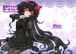 Rule 34 | 10s, 1girl, absurdres, abyssal ship, black dress, black footwear, black hair, black pantyhose, bonnet, comic, dress, gothic lolita, highres, horns, isolated island oni, kantai collection, lolita fashion, long hair, looking at viewer, mary janes, pantyhose, red eyes, selene kaguya, shoes, slit pupils, solo, tsurime