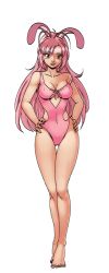 Rule 34 | breasts, bunny (hentai heroes), hentai heroes, large breasts, nipples, pink hair, pussy, rabbit ears, thick thighs, thighs