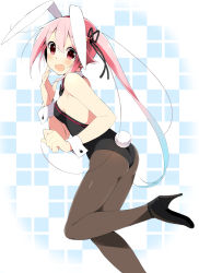 Rule 34 | 10s, 1girl, animal ears, ass, blue hair, blush, fake animal ears, gradient hair, hair ornament, harusame (kancolle), high heels, kantai collection, leotard, long hair, looking at viewer, md5 mismatch, multicolored hair, pantyhose, pink eyes, pink hair, playboy bunny, rabbit ears, rabbit tail, resolution mismatch, side ponytail, simple background, solo, source larger, tail, tears, wara (warapro), wrist cuffs