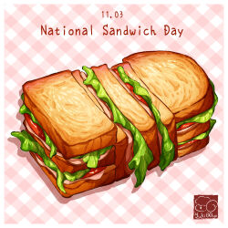 Rule 34 | artist logo, bread, food, food focus, food name, ham, highres, lettuce, no humans, original, sandwich, tomato, yuki00yo