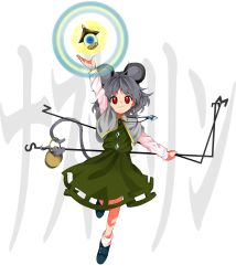 Rule 34 | 1girl, animal ears, basket, bishamonten&#039;s pagoda, black footwear, buttons, capelet, closed mouth, commentary request, diamond button, dowsing rod, full body, grey capelet, grey hair, grey skirt, grey vest, harukawa moe (style), highres, holding, holding with tail, keiki8296, loafers, long sleeves, medium hair, mouse (animal), mouse ears, mouse girl, mouse tail, nazrin, prehensile tail, red eyes, shirt, shoes, skirt, skirt set, smile, solo, tail, touhou, vest, white shirt