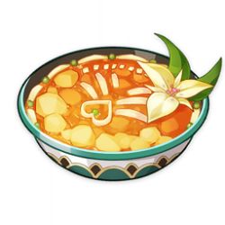Rule 34 | a buoyant breeze (genshin impact), artist request, bowl, carrot, commentary, english commentary, flower, food, food focus, game cg, genshin impact, heart, lowres, no humans, official art, onion, potato, simple background, soup, still life, third-party source, transparent background, white flower