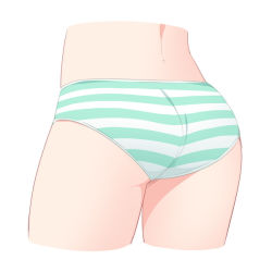 Rule 34 | 1girl, ass, ass focus, bad id, bad pixiv id, cropped legs, cropped torso, facing away, idolmaster, idolmaster cinderella girls, lower body, no pants, panties, simple background, solo, striped clothes, striped panties, uccow, underwear, underwear only, white background
