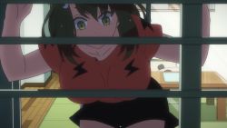 Rule 34 | 10s, 1girl, animated, animated gif, bouncing breasts, breasts, gatchaman crowds, green eyes, huge breasts, ichinose hajime