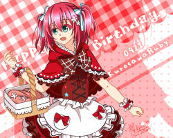 Rule 34 | 1girl, apron, aqua bow, aqua eyes, artist name, artist request, basket, blush, bow, bowtie, breasts, cape, capelet, checkered bow, checkered clothes, clenched hand, cross-laced clothes, cross-laced dress, dress, female focus, flower, flower print, frilled apron, frilled dress, frilled skirt, frills, green eyes, hair between eyes, hair bow, hair flower, hair ornament, holding, holding basket, hood, hooded cape, kurosawa ruby, looking at viewer, love live!, love live! school idol festival, love live! sunshine!!, miniskirt, parted lips, plaid, plaid dress, plaid skirt, pleated, pleated dress, pleated skirt, polka dot, polka dot background, red background, red bow, red capelet, red dress, red hair, red skirt, short hair, skirt, small breasts, smile, solo, star (symbol), twintails, two side up, white apron, white flower, white wrist cuffs, wrist bow, wrist cuffs