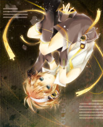 Rule 34 | 1boy, arm warmers, bad id, bad pixiv id, blonde hair, cosora, detached sleeves, headphones, kagamine len, kagamine len (append), leg warmers, male focus, popped collar, short hair, shorts, solo, vocaloid, vocaloid append