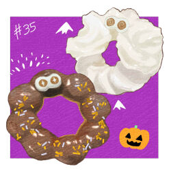 Rule 34 | doughnut, food, food focus, icing, jack-o&#039;-lantern, no humans, original, pastry, takisou sou