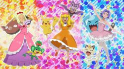 Rule 34 | ash ketchum, cilan (pokemon), creatures (company), crossdressing, game freak, gen 1 pokemon, gen 2 pokemon, gen 5 pokemon, gen 6 pokemon, green eyes, james (pokemon), meowth, nintendo, noibat, pansage, pikachu, pokemon, pokemon (anime), pokemon (creature), pokemon bw (anime), purple hair, stunfisk, wobbuffet