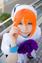Rule 34 | cosplay, hat, highres, higurashi no naku koro ni, katou mari, orange hair, photo (medium), ryuuguu rena, sailor hat