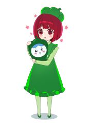 Rule 34 | 1girl, absurdres, aged down, arima kana, bell pepper, beret, blush, bob cut, dress, full body, green dress, green footwear, green hat, hat, highres, inverted bob, oshi no ko, pepper, red eyes, red hair, short hair, simple background, solo, white background, xiang yu pai