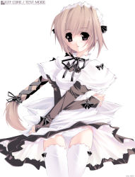 Rule 34 | maid, original, panties, solo, striped clothes, striped panties, thighhighs, underwear, zettai ryouiki