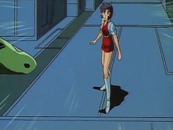 Rule 34 | 1990s (style), alien from the darkness, animated, animated gif, attack, blue hair, breasts, hikari (alien from the darkness), lowres, nipples, nude, retro artstyle, short hair, tentacles, torn clothes, undressing