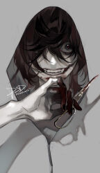 Rule 34 | 1boy, artist name, black eyes, black hair, blood, blood from mouth, blood on face, blood on hands, blood stain, bloody weapon, creepypasta, dated, hair over eyes, holding, holding scissors, hood, hoodie, jacket, jeff the killer, long bangs, pale skin, psd (psdgai), scissors, solo, weapon, white background, white hoodie