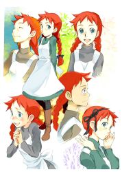Rule 34 | 1girl, alternate hairstyle, animification, anne of green gables, anne shirley, bad id, bad pixiv id, boots, braid, konakonagona, nippon animation, profile, twin braids, world masterpiece theater