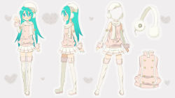 Rule 34 | alternate hairstyle, beret, boots, concept art, detached sleeves, earmuffs, hat, hatsune miku, headphones, ichigai hano, project diva, project diva (series), project diva 2nd, scarf, skirt, thigh boots, thighhighs, vocaloid