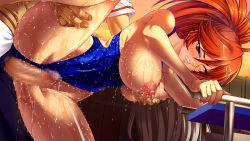 Rule 34 | 1boy, 1girl, ass, bare legs, barefoot, grabbing another&#039;s breast, breasts, cara the blood lord, censored, competition swimsuit, doggystyle, grabbing, hetero, kamimura azuma, large breasts, lilith-soft, nipples, one-piece swimsuit, penis, pussy, sex, sex from behind, swimsuit, third-party edit