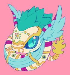 Rule 34 | blue eyes, coatlmon, crests (digimon), digimon, green hair, simple background, solo, tail, wings