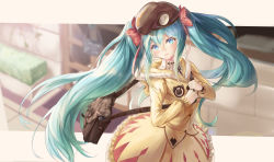 Rule 34 | 1girl, absurdres, bag, blue eyes, blue hair, blurry, blurry background, blush, brown hat, floating hair, frilled skirt, frills, gradient hair, green hair, hair between eyes, hat, hatsune miku, head tilt, highres, hood, hood down, hooded jacket, icefurs, jacket, long hair, long sleeves, looking at viewer, miniskirt, multicolored hair, open mouth, outdoors, skirt, solo, standing, sweater, turtleneck, turtleneck sweater, two-tone hair, very long hair, vocaloid, white sweater, yellow jacket, yellow skirt
