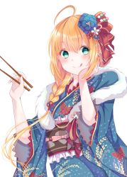 Rule 34 | 1girl, green eyes, highres, japanese clothes, kimono, long hair, orange hair, pecorine (princess connect!), princess connect!, ryuna (inc moon), tagme
