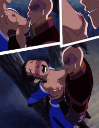 Rule 34 | 1boy, 1girl, avatar: the last airbender, avatar legends, blush, brainiacx, grabbing another&#039;s breast, breasts, comic, grabbing, hetero, katara, nature, nipples, open mouth, outdoors, plant, teeth, tongue, tongue out, zuko