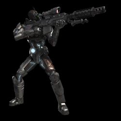 Rule 34 | 3d, armor, ghost, ghost (starcraft), gun, mask, night-vision device, no humans, power armor, rifle, sniper rifle, starcraft, terran, weapon
