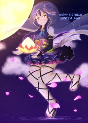 Rule 34 | 1girl, a lady in the moonlight (love live!), alternate hairstyle, artist name, artist request, bare legs, bare shoulders, barefoot, barefoot sandals (jewelry), black gloves, black ribbon, black sleeves, blue hair, blue kimono, blue skirt, blue sky, blue wrist cuffs, blush, bow, bracelet, braid, breasts, bridal gauntlets, cloud, collarbone, crown braid, double bun, elbow sleeves, feet, female focus, fingerless gloves, flower, frilled skirt, frills, full body, gloves, hair between eyes, hair bun, hair flower, hair ornament, hairclip, highres, japanese clothes, jewelry, kimono, kimono skirt, long hair, looking at viewer, love live!, love live! school idol festival, love live! school idol festival all stars, love live! school idol project, miniskirt, moon, night, night sky, obi, outdoors, parted lips, pearl bracelet, petals, pink bow, pink petals, plaid, plaid skirt, platform footwear, pleated, pleated skirt, polka dot, polka dot kimono, polka dot skirt, purple skirt, ribbon, ribbon-trimmed legwear, ribbon trim, sandals, sash, skirt, sky, small breasts, smile, solo, sonoda umi, star (sky), striped, striped bow, veil, wrist cuffs, yellow eyes