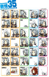 Rule 34 | 00s, 1girl, 2boys, \m/, blue eyes, blush, chart, check translation, chibi, expressions, closed eyes, final fantasy, final fantasy ix, highres, kuja, male focus, mikoto (ff9), mikoto (ffix), multiple boys, open mouth, partially translated, red hair, sleeping, smile, starshadowmagician, tail, tears, trance kuja, translation request, white hair, zidane tribal