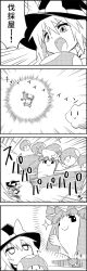 Rule 34 | 4koma, apron, bow, braid, cart, cloud, comic, commentary, crescent, crossover, dress, emphasis lines, greyscale, hair between eyes, hair bow, hat, hat bow, hat ribbon, highres, holding, hole, jitome, kirisame marisa, long hair, mario (series), mob cap, monochrome, nintendo, patchouli knowledge, ribbon, single braid, sitting, smile, sparkle, speed lines, super mushroom, sweatdrop, tani takeshi, thumbs up, touhou, translation request, very long hair, waist apron, witch hat, yukkuri shiteitte ne, | |