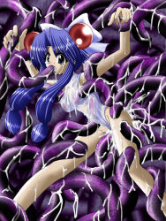 Rule 34 | 1990s (style), blue hair, cherry (saber j), rape, retro artstyle, saber marionette j, solo, tentacles, twintails