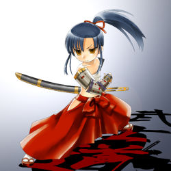 Rule 34 | atlus, bushidou (sekaiju), etrian odyssey, natsuno hareruya, ponytail, solo, sword, weapon