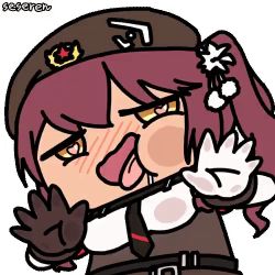 Rule 34 | 1girl, animated, animated gif, girls&#039; frontline, gloves, heart, heart-shaped pupils, long hair, lowres, open mouth, panting, saiga-12 (girls&#039; frontline), seseren, side ponytail, symbol-shaped pupils, tongue, tongue out
