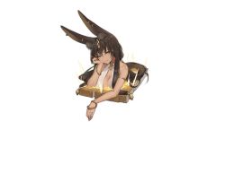Rule 34 | 1girl, animal ear fluff, animal ears, ark order, bare shoulders, bracelet, breasts, brown hair, dark-skinned female, dark skin, elbow rest, fox ears, hair ornament, head rest, hieroglyphics, jewelry, large breasts, light smile, long hair, looking at viewer, maya g, mole, mole on breast, necklace, no humans, official art, set (ark order), sidelocks, snake hair ornament, solo, stone tablet, transparent background, very long hair, yellow eyes