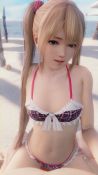 Rule 34 | 1boy, 1girl, 3d, animated, aqua eyes, beach, bikini, blonde hair, dead or alive, girl on top, hetero, highres, lazyprocrastinator, looping animation, marie rose, outdoors, pov, sex, straddling, swimsuit, twintails, upright straddle, video, video