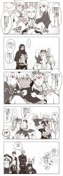 Rule 34 | 4boys, 4koma, 6+girls, alternate costume, archer (fate), armor, assassin (fate/zero), belt, black skin, blush, character request, chloe von einzbern, cloak, colored skin, comic, crown, dress of heaven, earrings, elbow gloves, emiya kiritsugu, emiya shirou, fate/grand order, fate/kaleid liner prisma illya, fate/stay night, fate/zero, fate (series), father and daughter, feather hair ornament, feathers, floral background, flying sweatdrops, gloves, feather hair ornament, highres, holding, hood, hooded cloak, illyasviel von einzbern, irisviel von einzbern, jacket, jewelry, long hair, long sleeves, magical girl, misuko (sbelolt), multiple boys, multiple girls, open mouth, prisma illya, red eyes, revision, ribbon, senji muramasa (fate), skirt, smile, speech bubble, sweatdrop, thighhighs, translation request, yellow eyes
