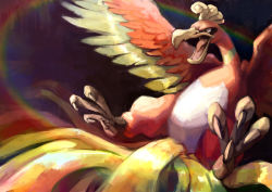 Rule 34 | bird, claws, creature, creatures (company), flying, game freak, gen 2 pokemon, ho-oh, legendary pokemon, nintendo, no humans, pokemon, pokemon (creature), solo, third-party source, tyma (mtymas)
