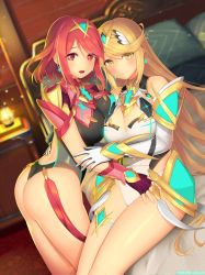 Rule 34 | 2girls, absurdres, black one-piece swimsuit, blonde hair, breasts, chest jewel, competition swimsuit, headpiece, highres, kashiwamochi yomogi, large breasts, long hair, multiple girls, mythra (radiant beach) (xenoblade), mythra (xenoblade), one-piece swimsuit, pyra (pro swimmer) (xenoblade), pyra (xenoblade), red one-piece swimsuit, ribbed swimsuit, strapless, strapless one-piece swimsuit, striped clothes, striped one-piece swimsuit, swept bangs, swimsuit, tiara, two-tone swimsuit, vertical-striped clothes, vertical-striped one-piece swimsuit, very long hair, white one-piece swimsuit, xenoblade chronicles (series), xenoblade chronicles 2, yellow eyes