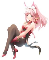 Rule 34 | 1girl, alternate costume, animal ears, black pantyhose, braid, breasts, cleavage, closed mouth, fake animal ears, fake tail, fire emblem, fire emblem awakening, fire emblem heroes, full body, gloves, high heels, highres, leotard, long hair, medium breasts, nintendo, olivia (fire emblem), pantyhose, pink eyes, pink hair, playboy bunny, ponytail, rabbit ears, rabbit tail, side braid, simple background, skeptycally, solo, tail, twin braids, twitter username, white background