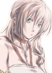 Rule 34 | 1girl, blue eyes, breasts, final fantasy, final fantasy xiii, final fantasy xiii-2, long hair, looking at viewer, lowres, medium breasts, pink hair, serah farron, side ponytail, solo