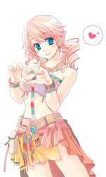 Rule 34 | 10s, 1girl, blue eyes, earrings, final fantasy, final fantasy xiii, heart, jewelry, looking at viewer, naruse chisato, oerba dia vanille, pink hair, smile, solo