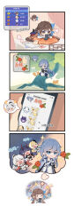 Rule 34 | 5girls, absurdres, animal, battery indicator, bianka durandal ataegina, bianka durandal ataegina (palatinus equinox), blonde hair, breasts, brown hair, cellphone, chibi, chinese clothes, chinese text, confused, crossed legs, crying, flower, fu hua (taixuan impression), highres, holding, holding phone, homu (honkai impact), honkai (series), honkai impact 3rd, horns, indoors, kiana kaslana, kiana kaslana (herrscher of flamescion), li sushang, li sushang (jade knight), lying, multicolored hair, multiple girls, no mouth, o o, official art, one eye closed, open mouth, outdoors, paper, phone, planet, raiden mei, raiden mei (herrscher of thunder), ranking, red flower, red horns, shooting star, sitting, small breasts, smile, space, standing, star (sky), streaked hair, tears, text messaging, thinking, three-finger salute, thumbs up, tree, white background